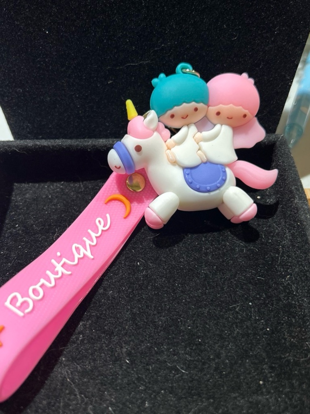 Unicorn Keychain with Pink and Teal Riders